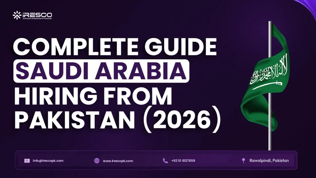 Saudi Arabia hiring Pakistani professionals through international recruitment agency in 2026