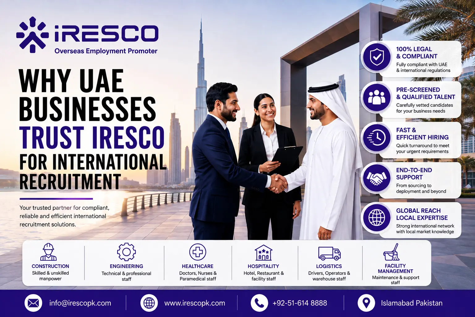 Why UAE Businesses Trust IRESCO for International Recruitment